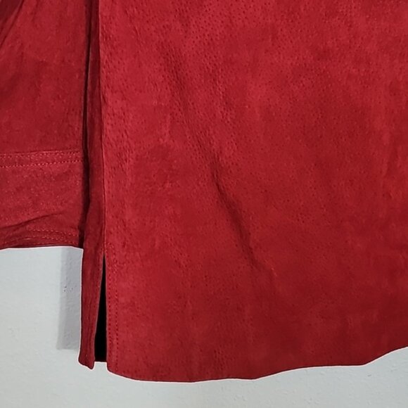 Vintage Jaclyn Smith Suede Leather Coat Jacket Women’s Size XL Red Button Up Y2K - Picture 8 of 15